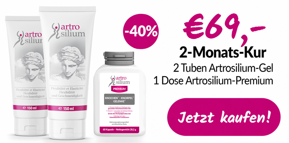 2-Monats-Kur: 2 Tuben Artrosilium-Gel + 1 Dose Artrosilium-Premium für 69 €